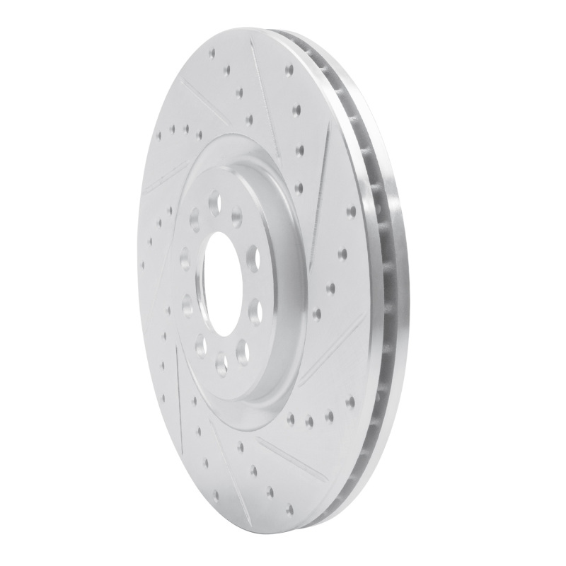 Audi TT Brake Rotor (1) - Front Right - R1 Concepts - Drilled & Slotted - Silver - `00-`06